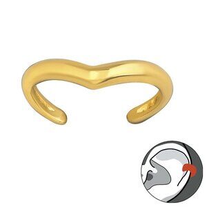 14K Gold Vermeil Wave Ear Cuff